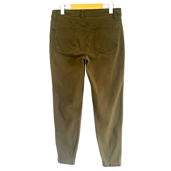 JONES NEW YORK Sport Size 8 Soho Olive Green Brushed Cotton Pants Ankle Zip - Picture 5 of 7